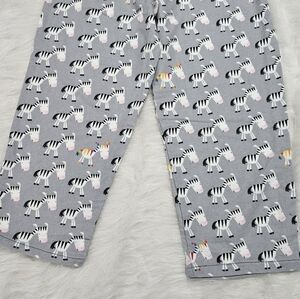 Hand crafted Kids Zebra Print Flannel Lounge Pants- small